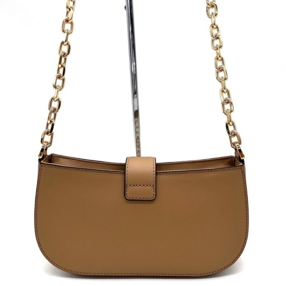 Michael Kors Carmen Small Pouchette Crossbody Bag Camel Multi - Picture 6 of 11